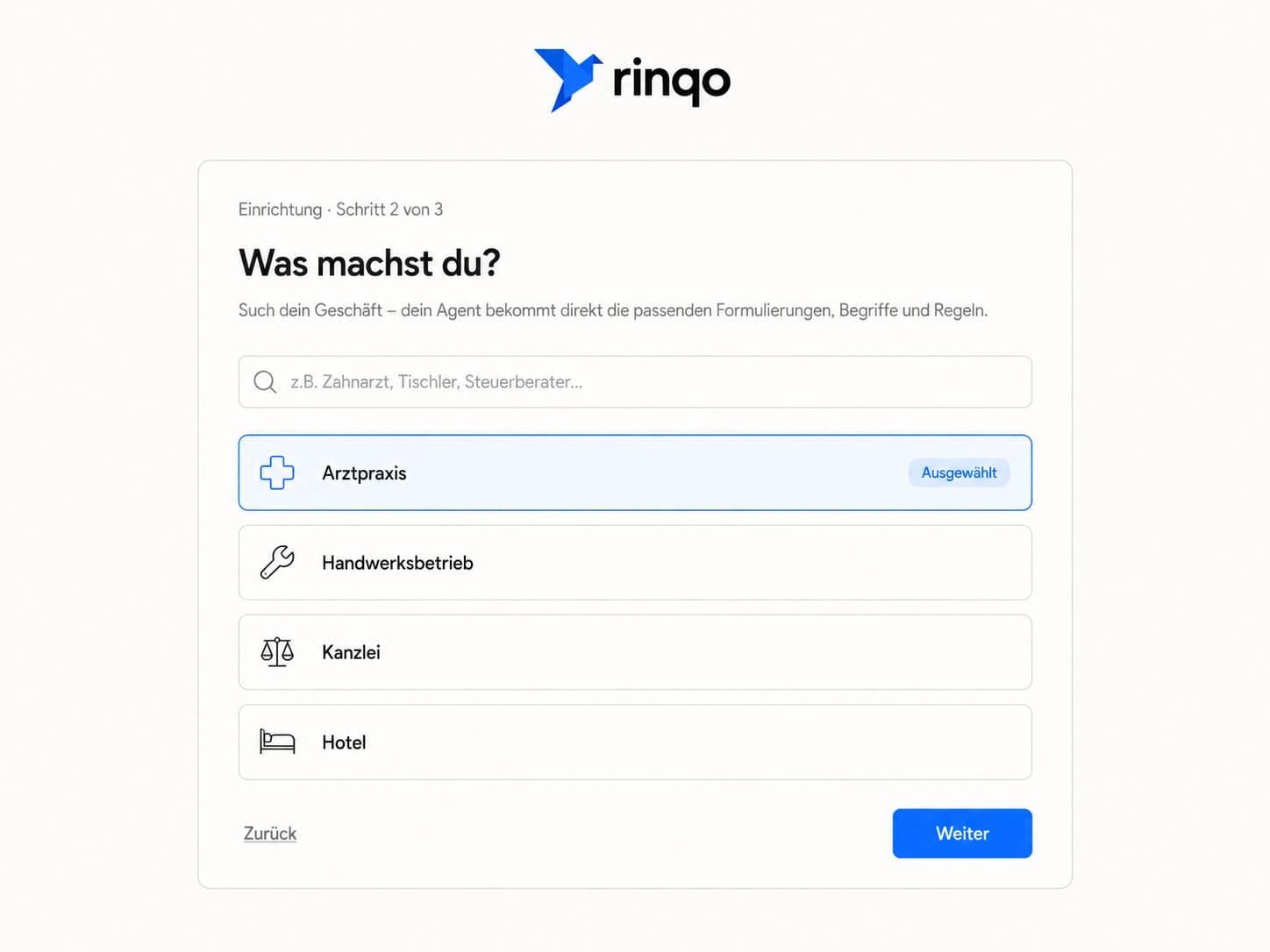 Vorlage wählen.