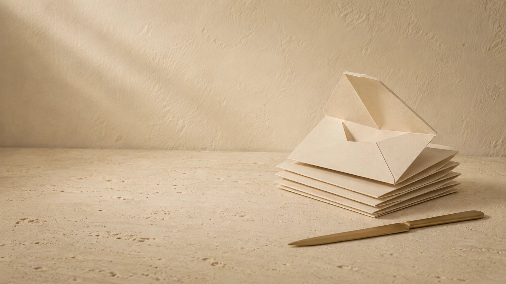 Stillleben aus gefaltetem Papier zum Thema KI-E-Mail-Assistent