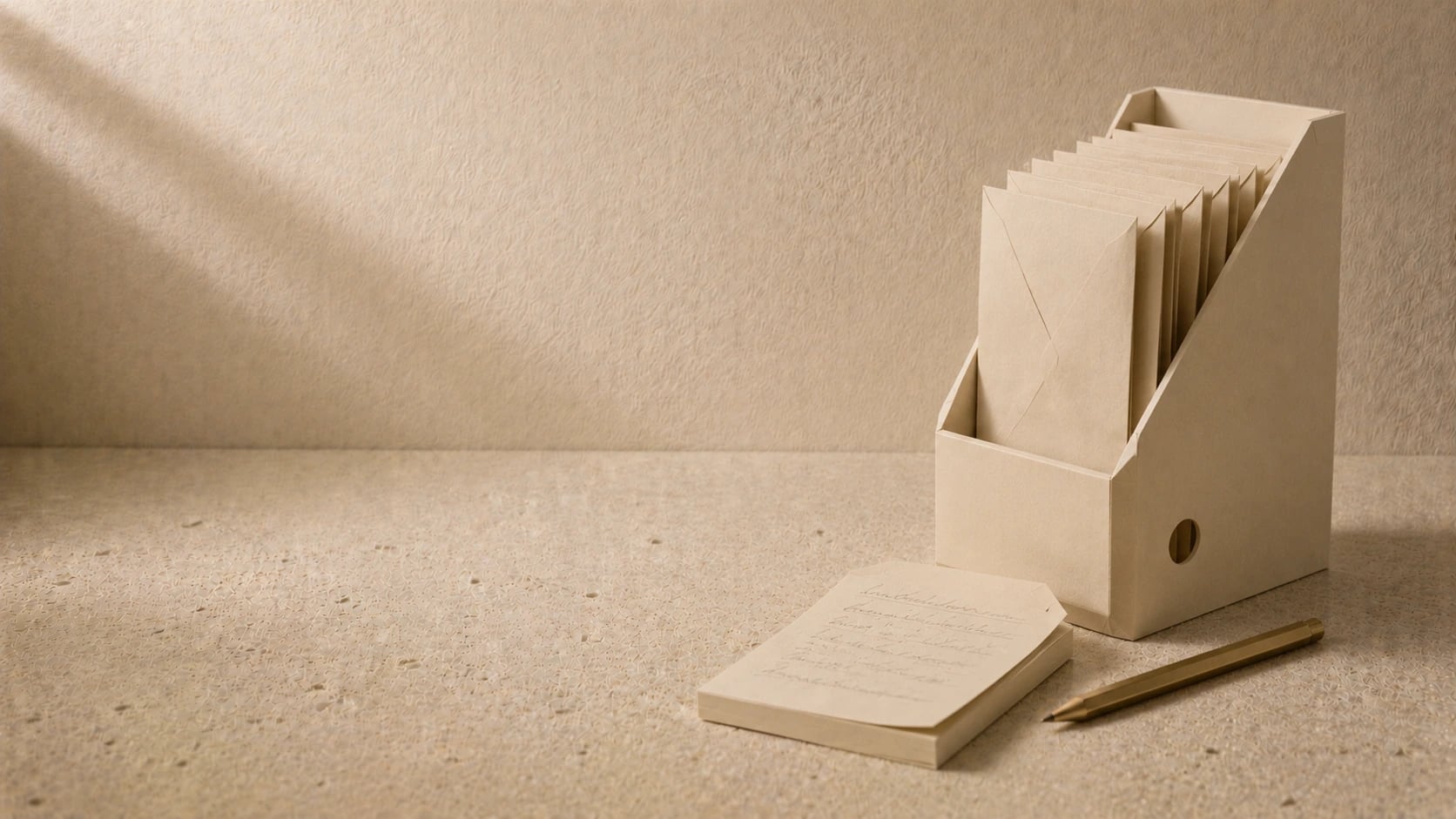 Stillleben aus gefaltetem Papier zum Thema KI-Sekretärin